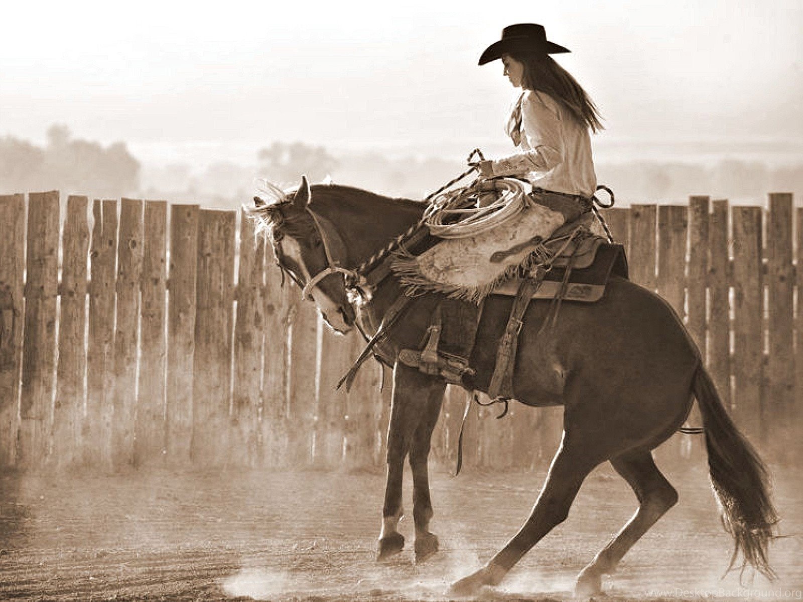 Riding front cowgirl