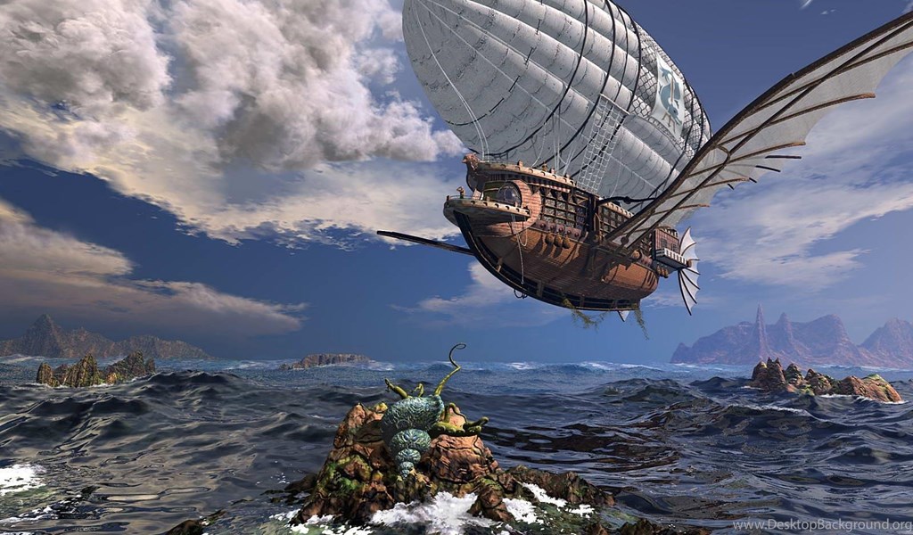 Steampunk Airship 壁紙画像 Pchdwallpaper Com Pchdwallpaper Com Desktop Background