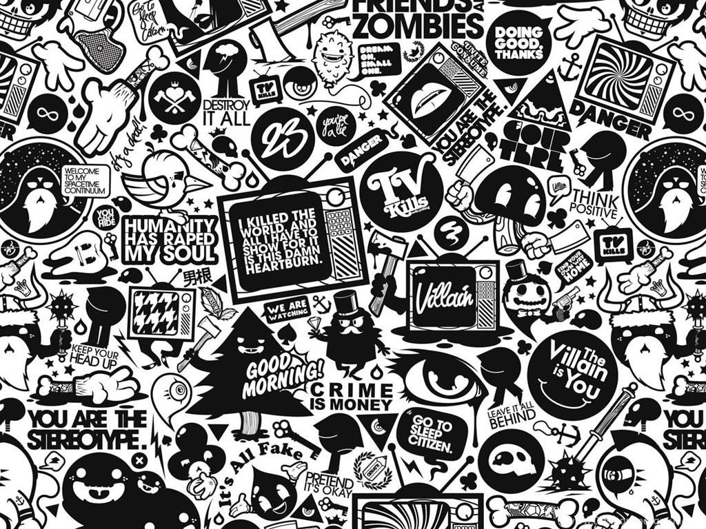 Black And White Collage, Vector, 1920x1080 HD Wallpapers And FREE ...