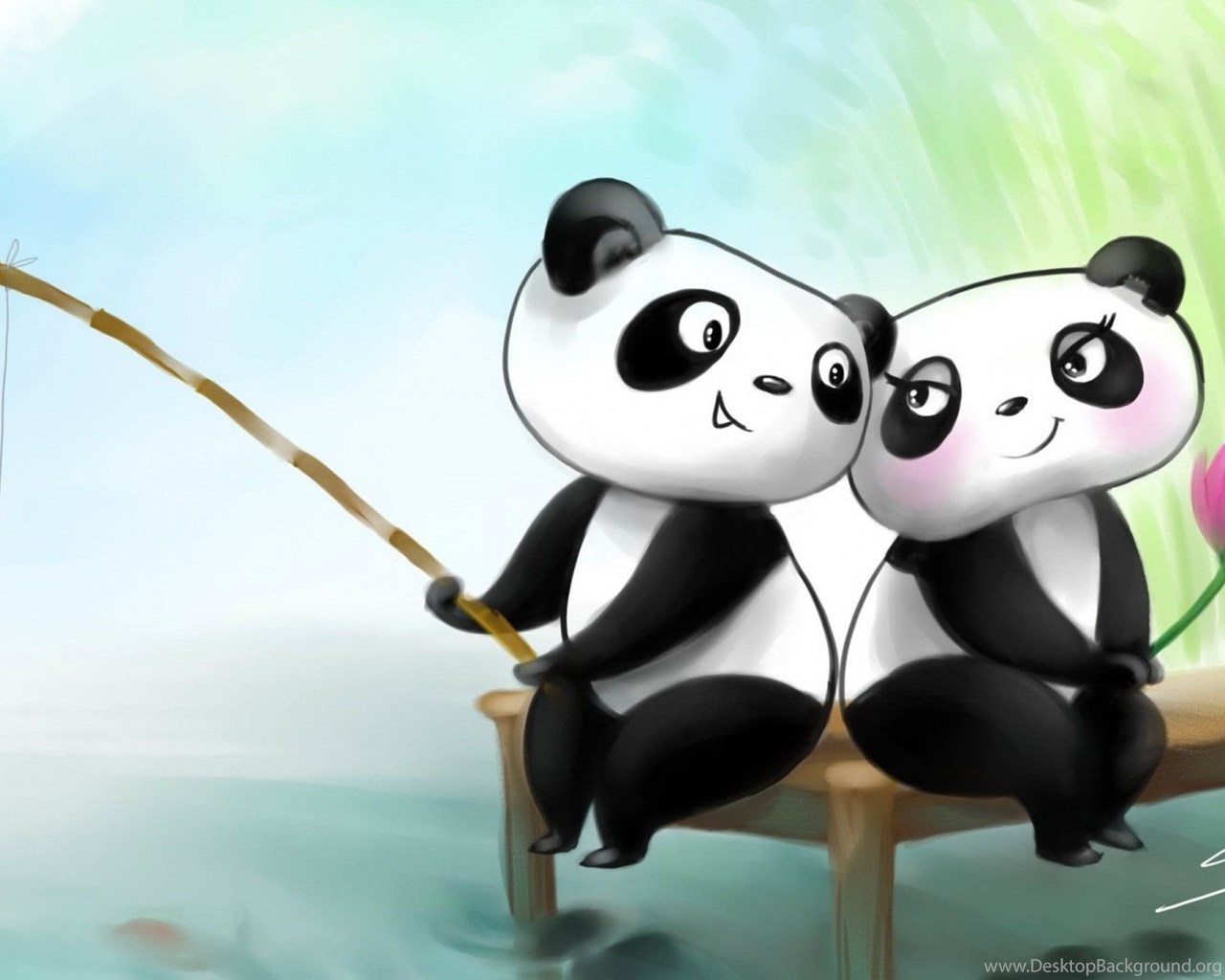 Panda Love Cute Wallpapers For Desktop Laptop Mobile Desktop