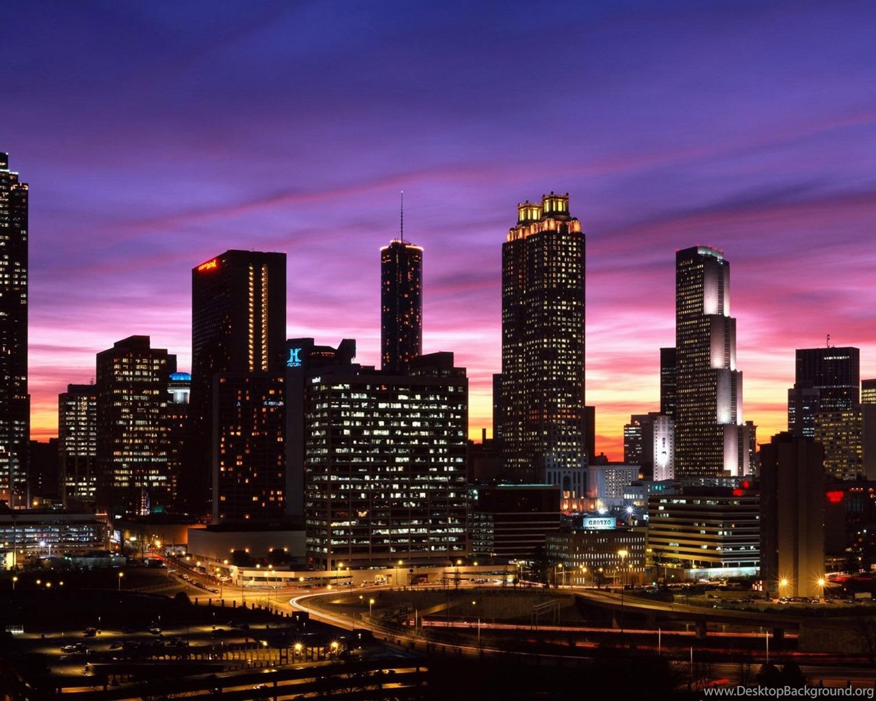  Atlanta  Georgia Downtown Beautiful Night  City  Skyline  