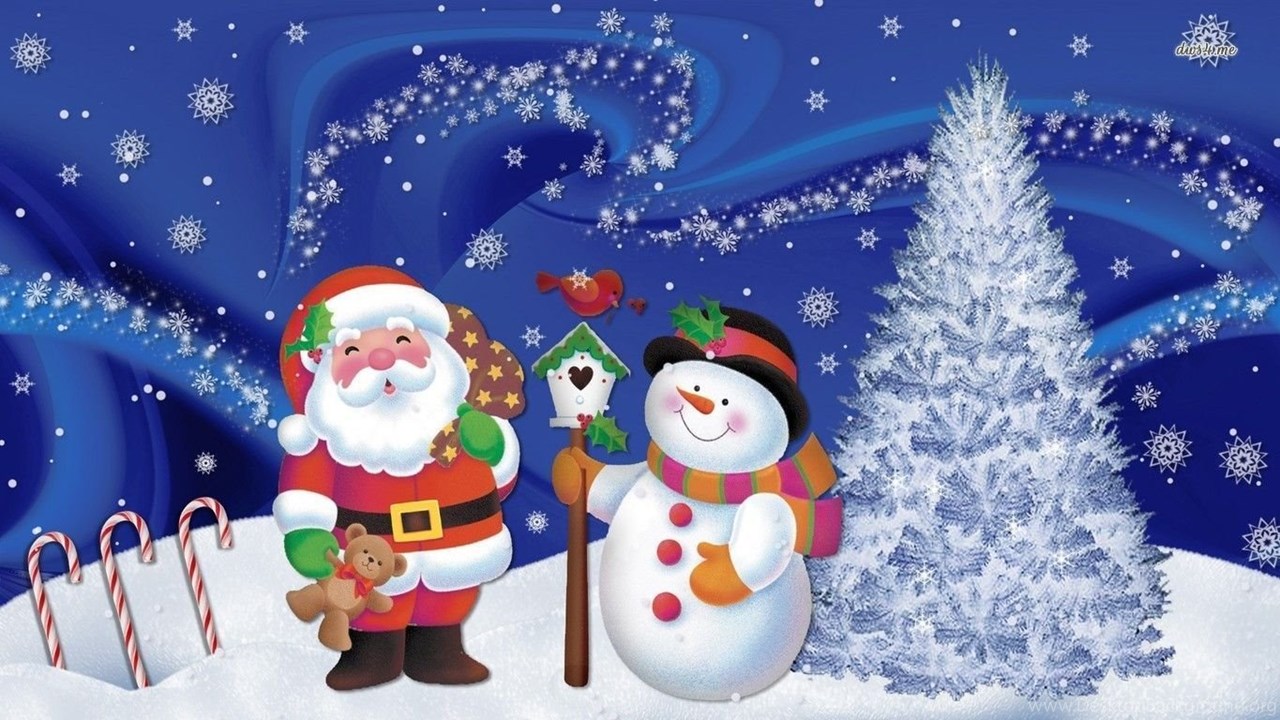 Santa And Snowman Wallpapers Holiday Wallpapers Desktop Background