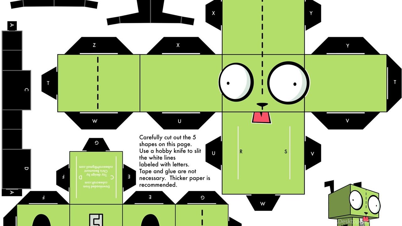 Invader Zim Papercraft Gir Wallpapers Desktop Background