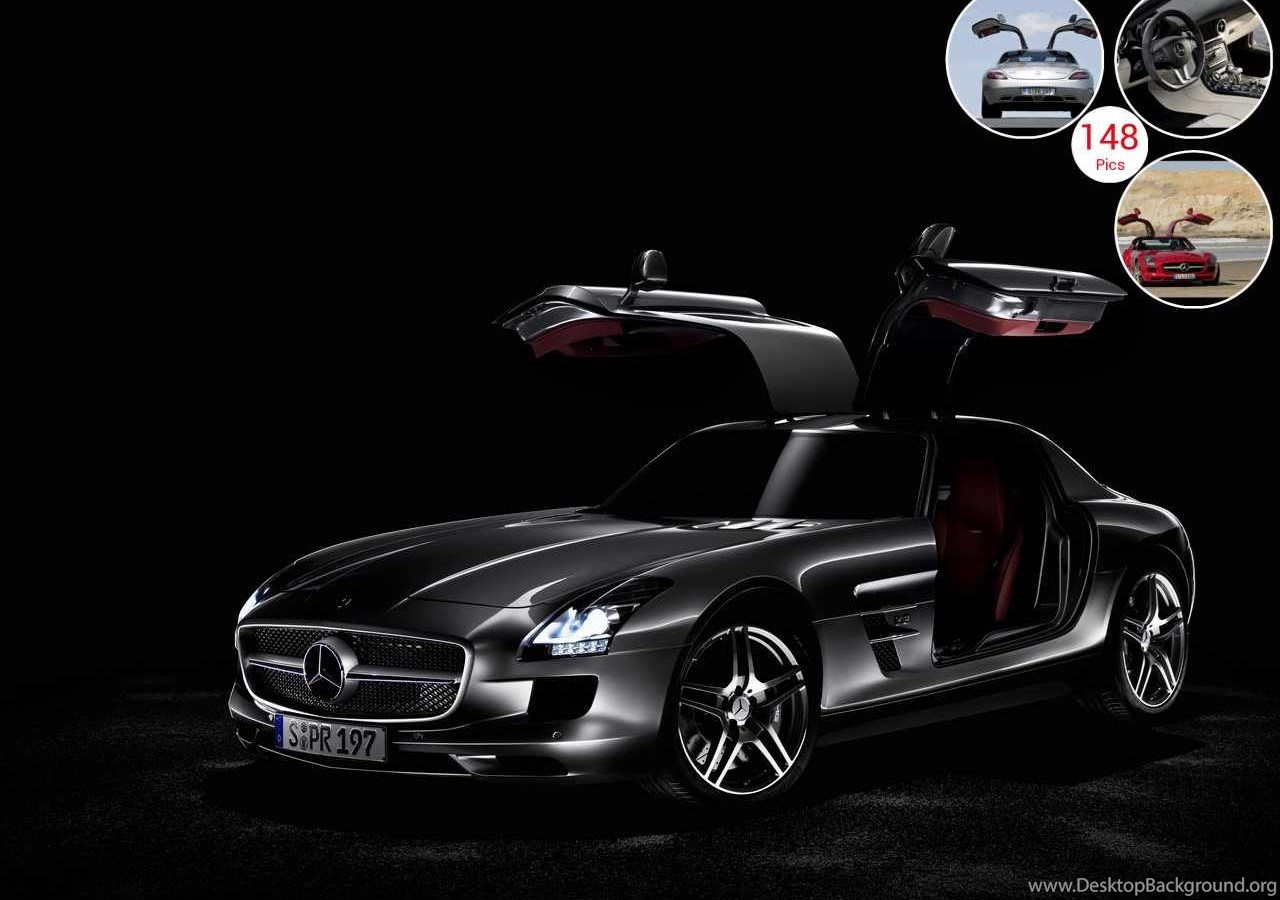 2010 Mercedes Benz SLS AMG Gullwing Doors Open Front Left ... Desktop ...