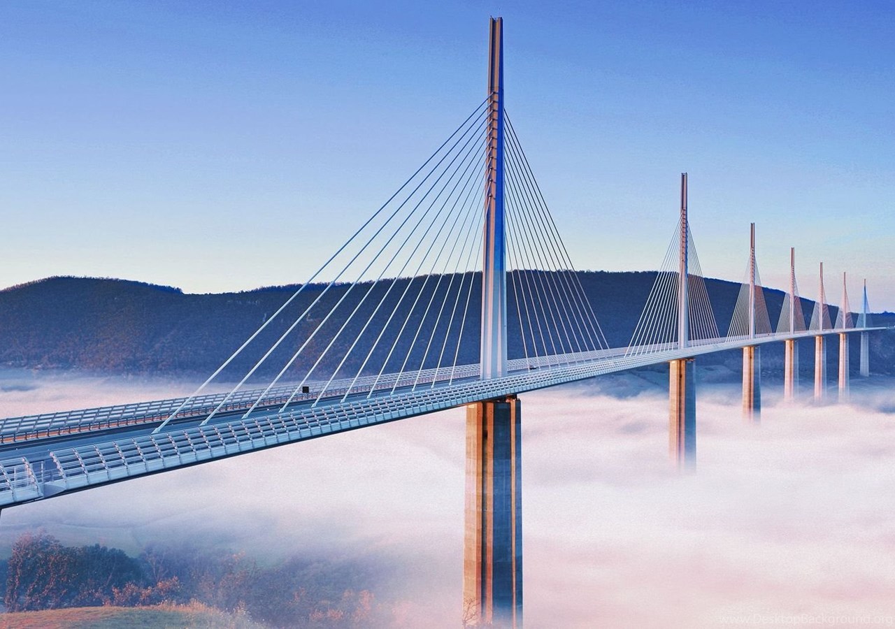 Millau Viaduct, France Widescreen Wallpapers Desktop Background