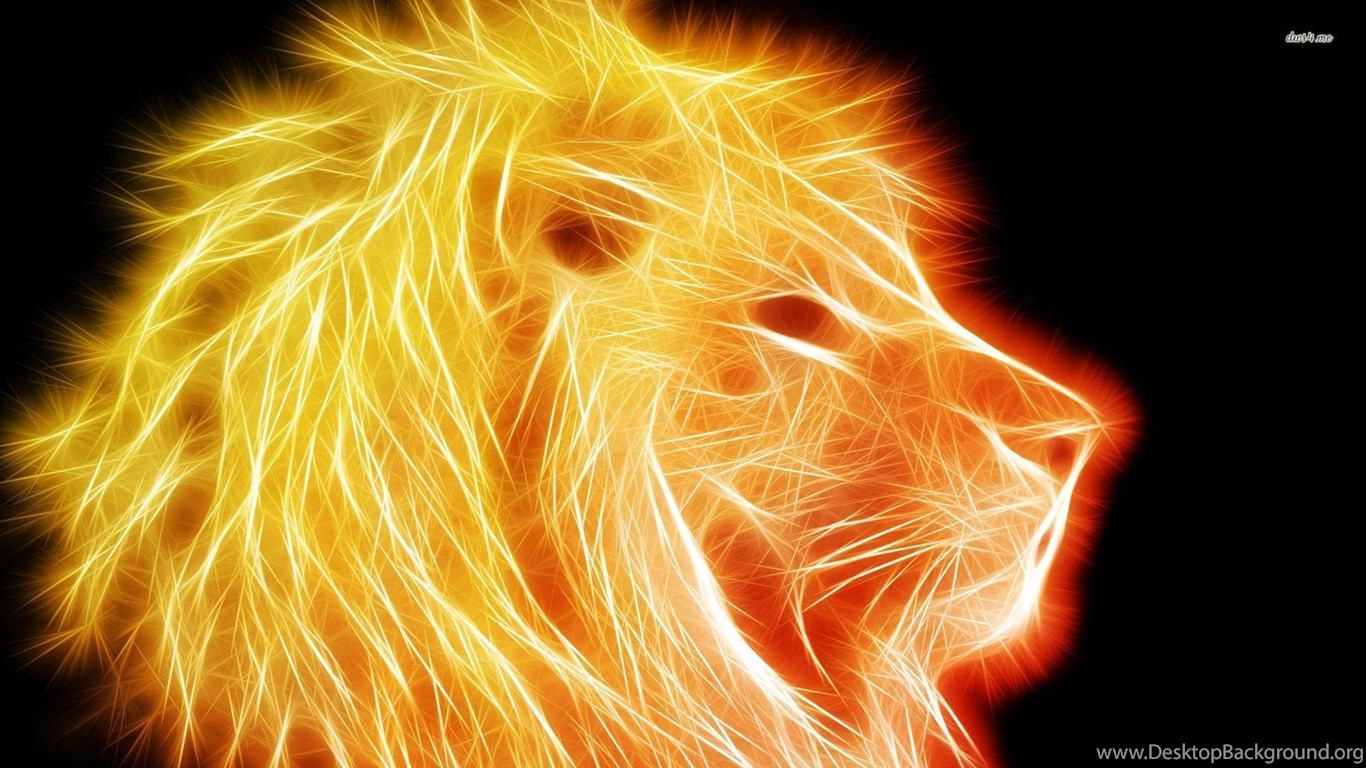 Glowing Golden Lion Wallpapers Digital Art Wallpapers Desktop Background