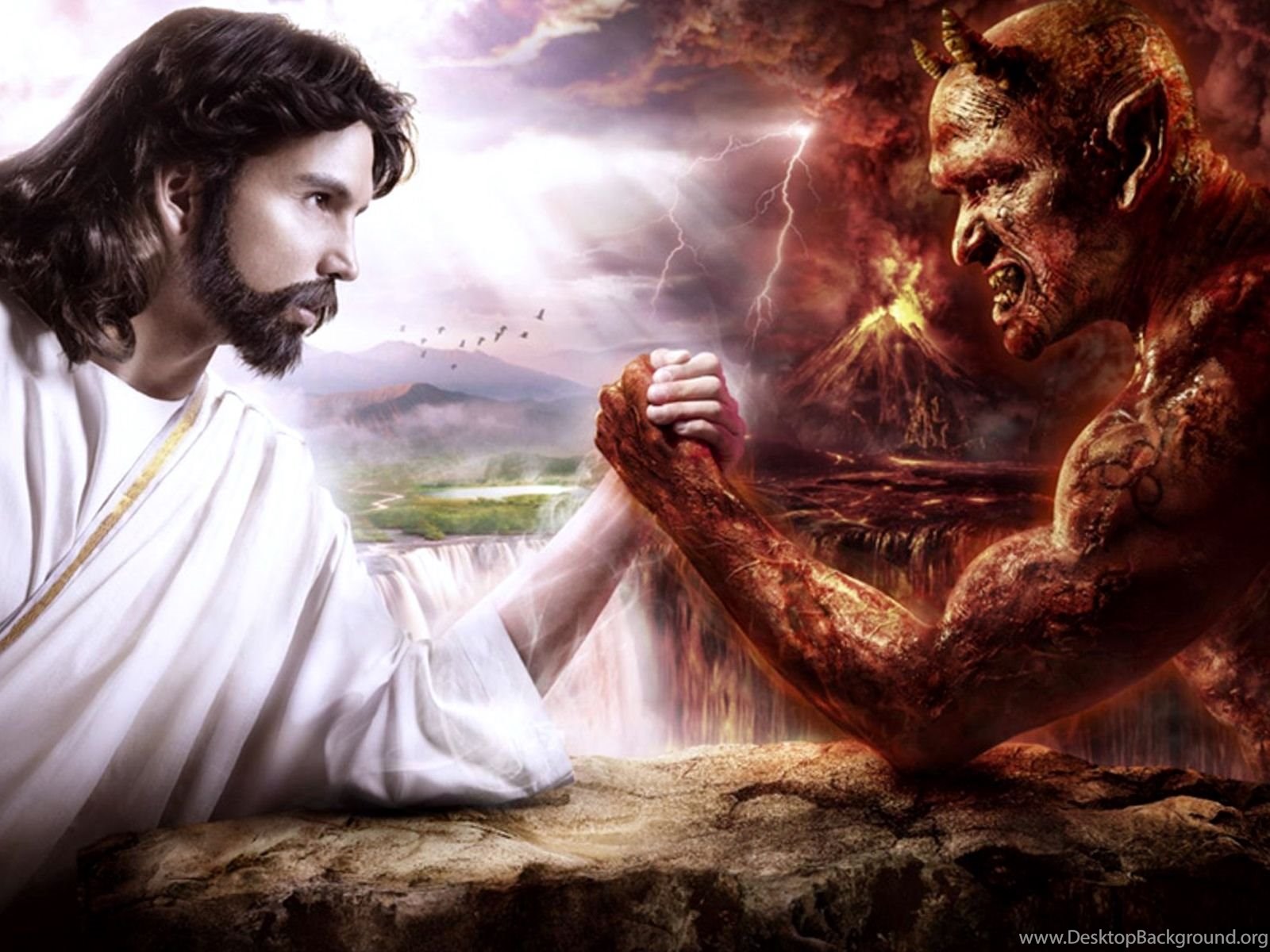 Jesus And Devil Wallpapers Bros. Desktop Background