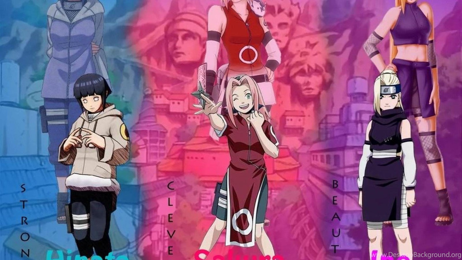 HINATA HYUGA SAKURA HARUNO INO WALLPAPER ( Desktop Background