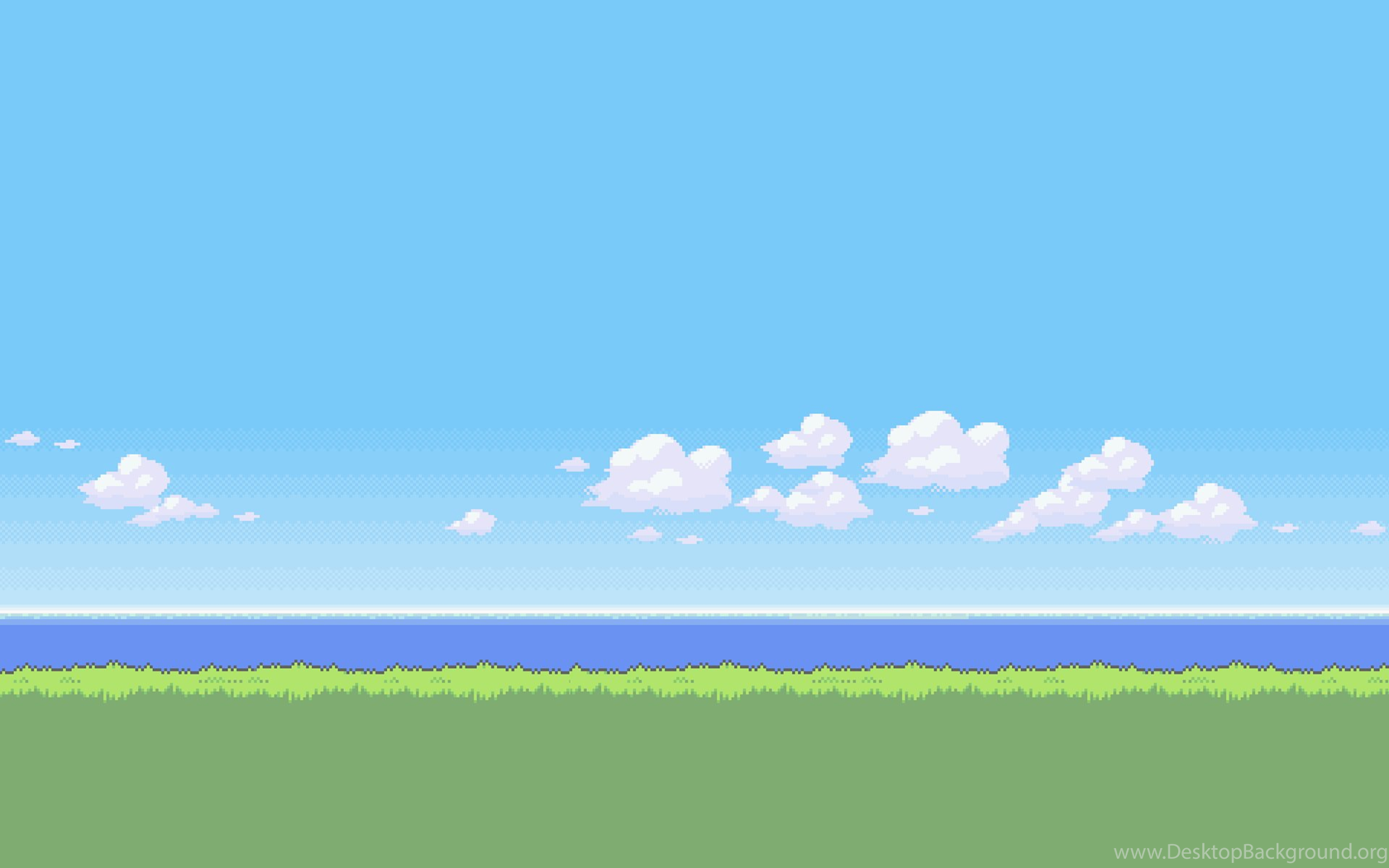 Pokemon Clouds Pixel Art Desktop Background