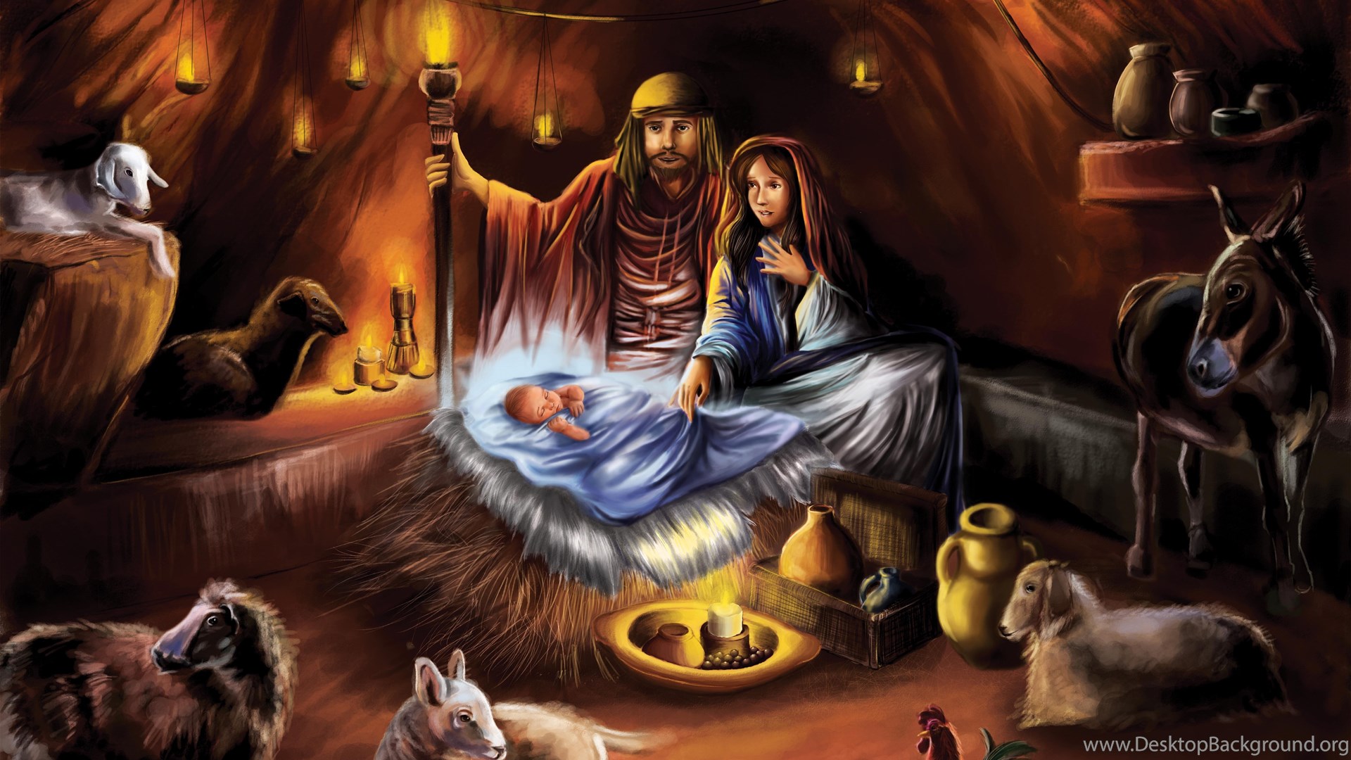 Baby Jesus In A Manger Wallpapers Desktop Background