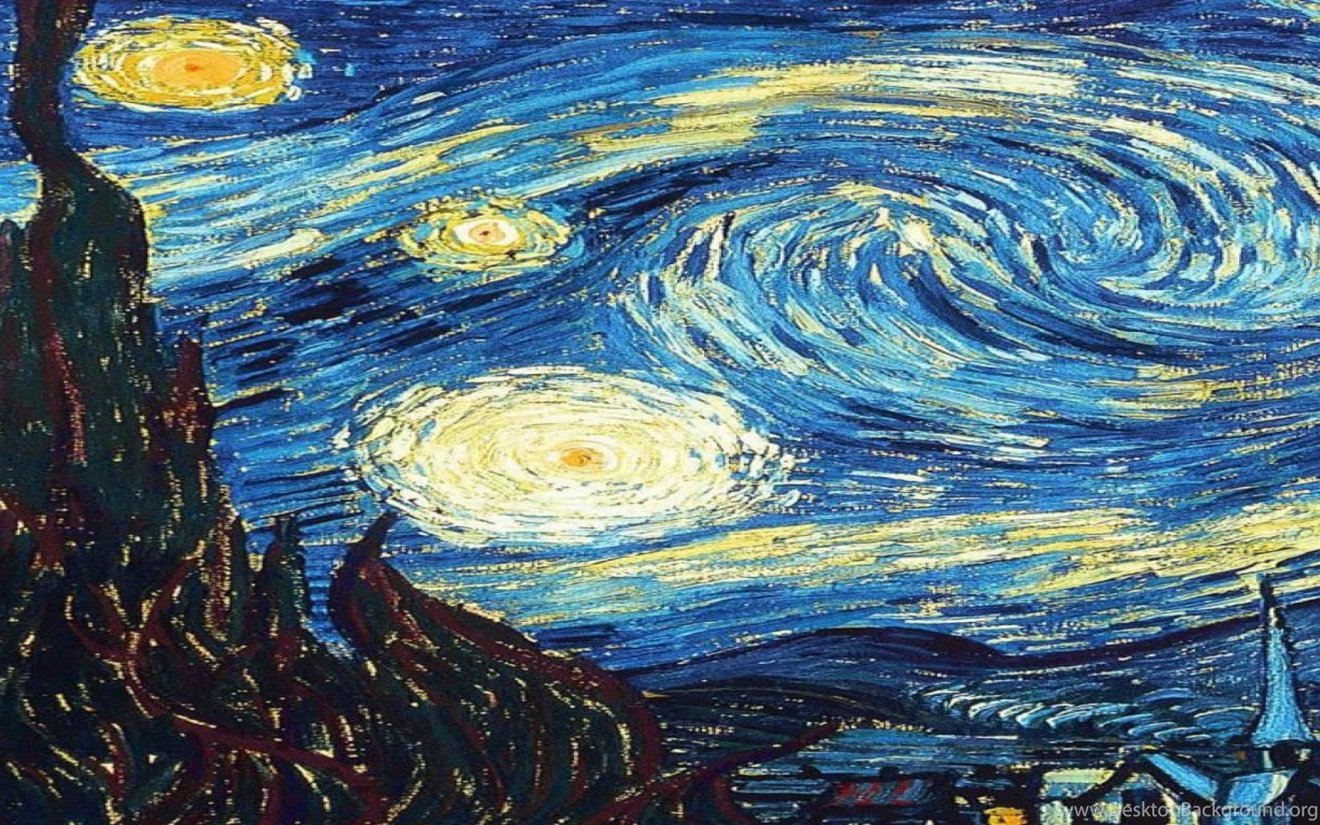 Exploding Tardis Van Gogh Wallpaper Images Desktop Background