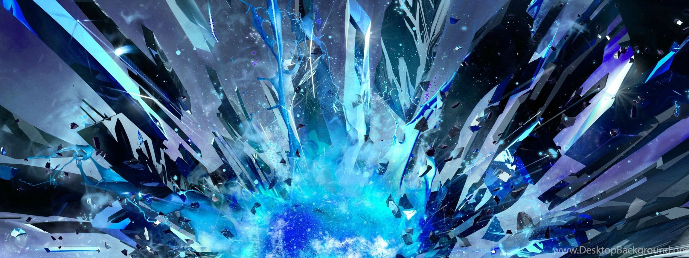 Blue Crystal Explosion Desktop Wallpapers 327 Desktop Background