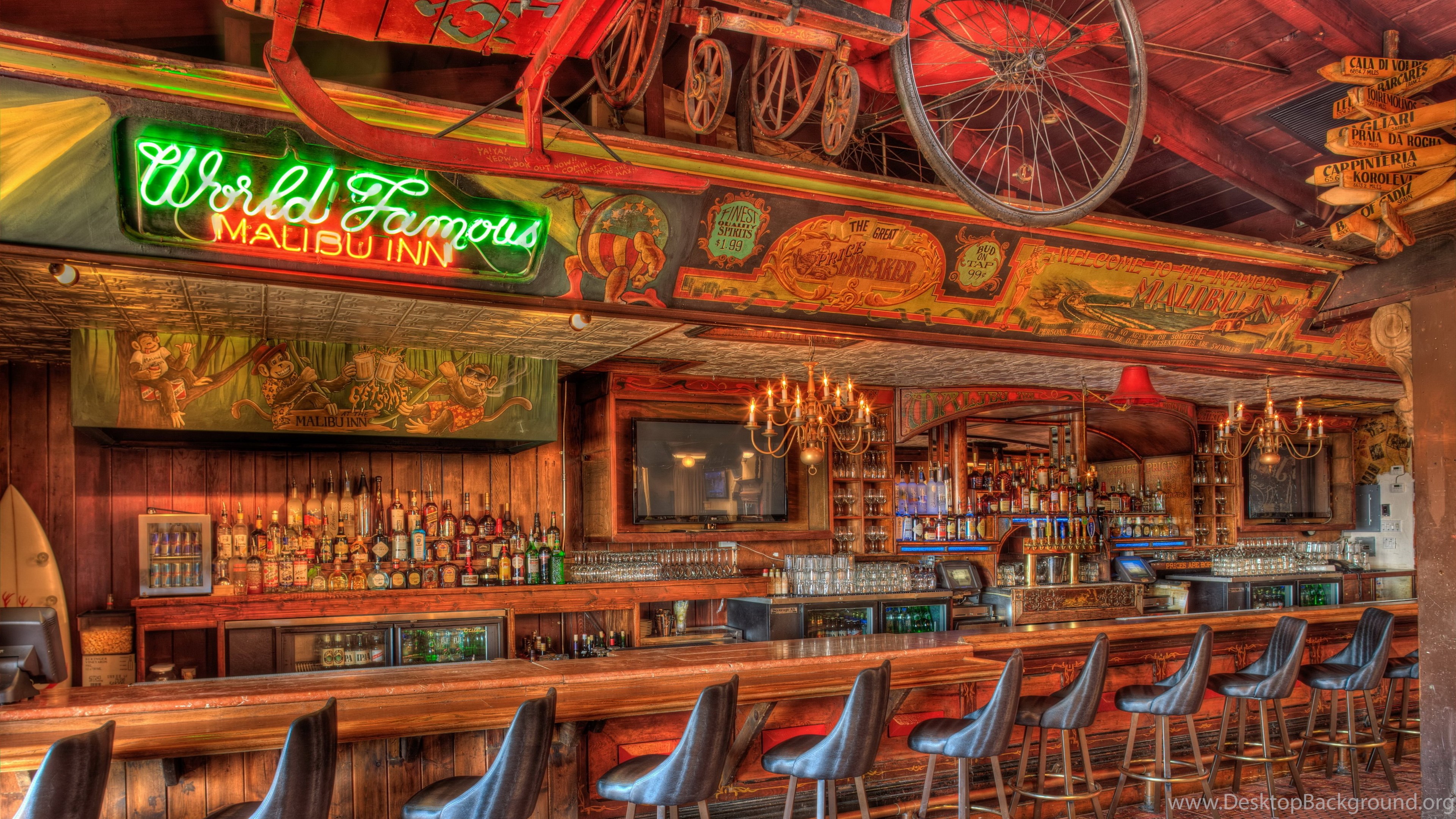 Download Wallpapers Bar Infamous Malibu Bar Pub Bar Desk