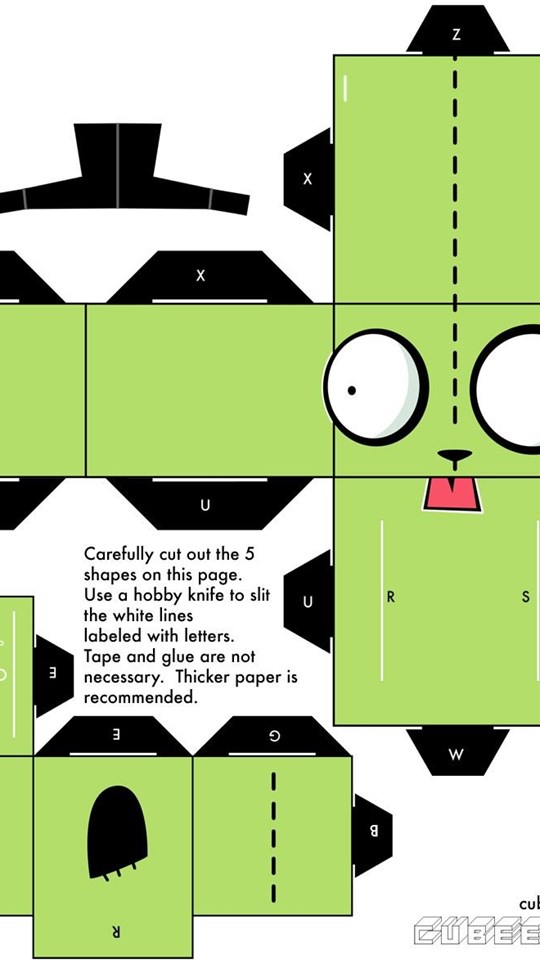 Invader Zim Papercraft Gir Wallpapers Desktop Background