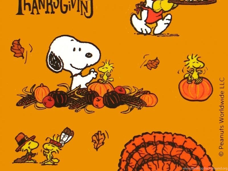 Snoopy Thanksgiving Stickers: Snoopn4pnuts.com Desktop Background