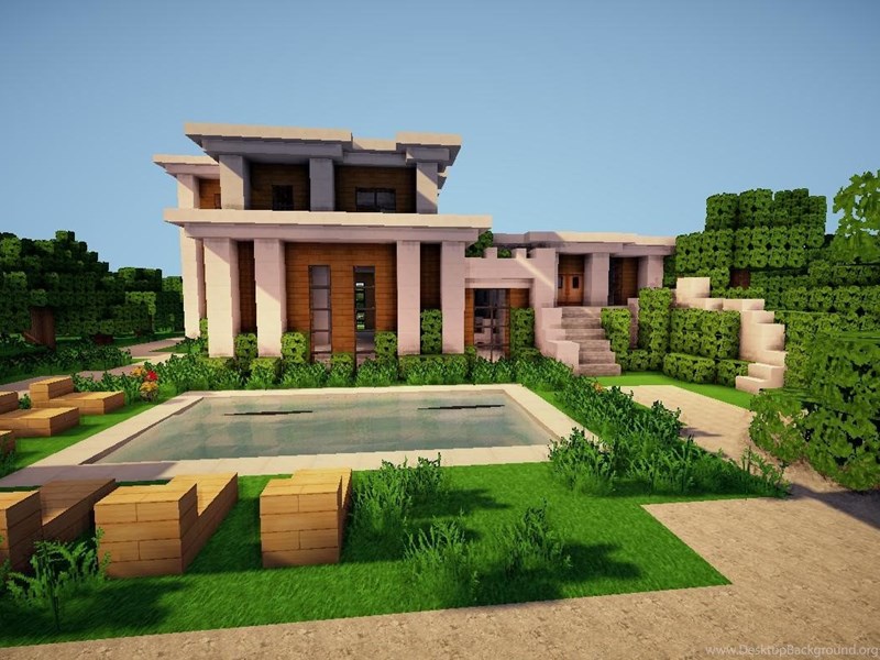 Minecraft Modern Houses Minecraft Channel Desktop Background