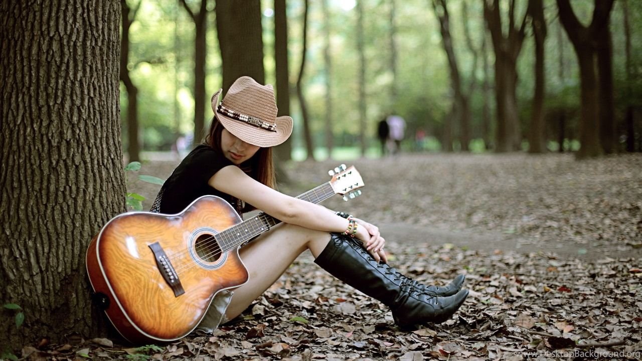 Girl With Guitar HD Wallpapers Desktop Background