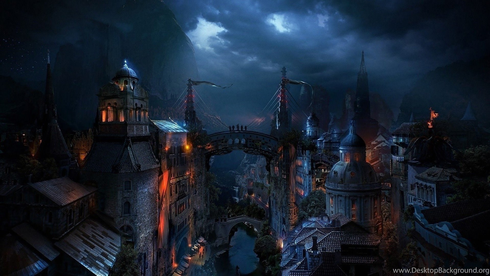 Image Dark medieval city fantasy hd wallpaper 1920x1080 2069.jpg ...  Desktop Background