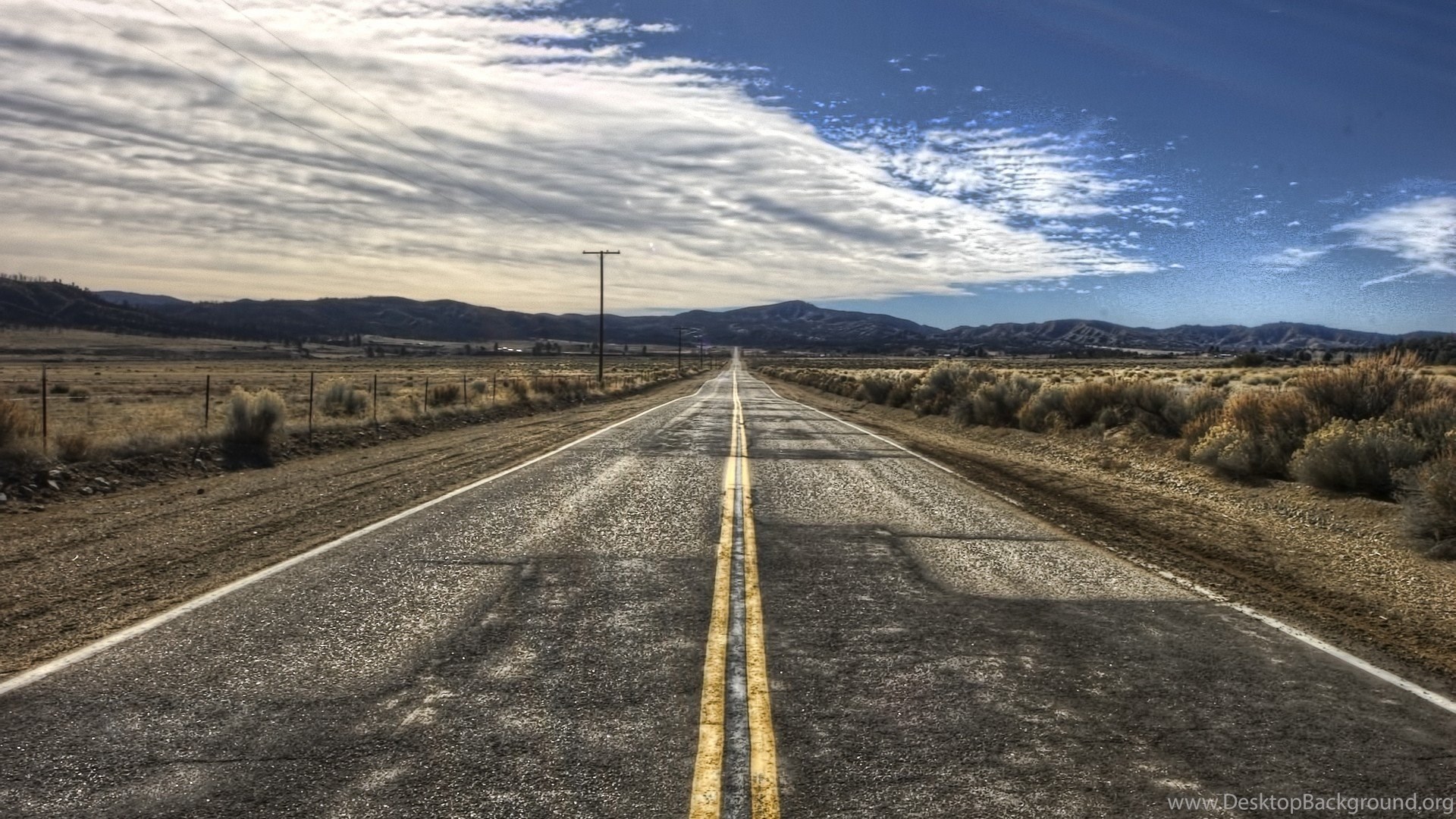 Full HD Wallpapers Desert Cloud Road, Desktop Backgrounds ...