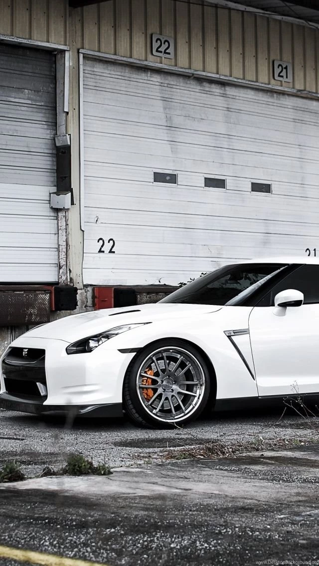 640x1136 White Nissan GT R Side Iphone 5 Wallpapers
