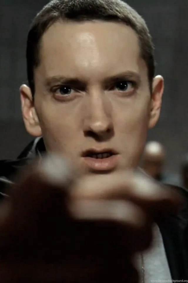 Download Wallpapers 640x960 Eminem, Look, Eyes, Jacket, Finger ...