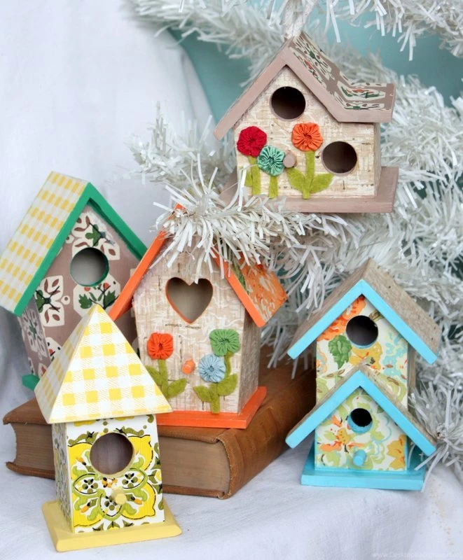Charming Embellished Birdhouses Craft Tutorial Mitzi's Miscellany