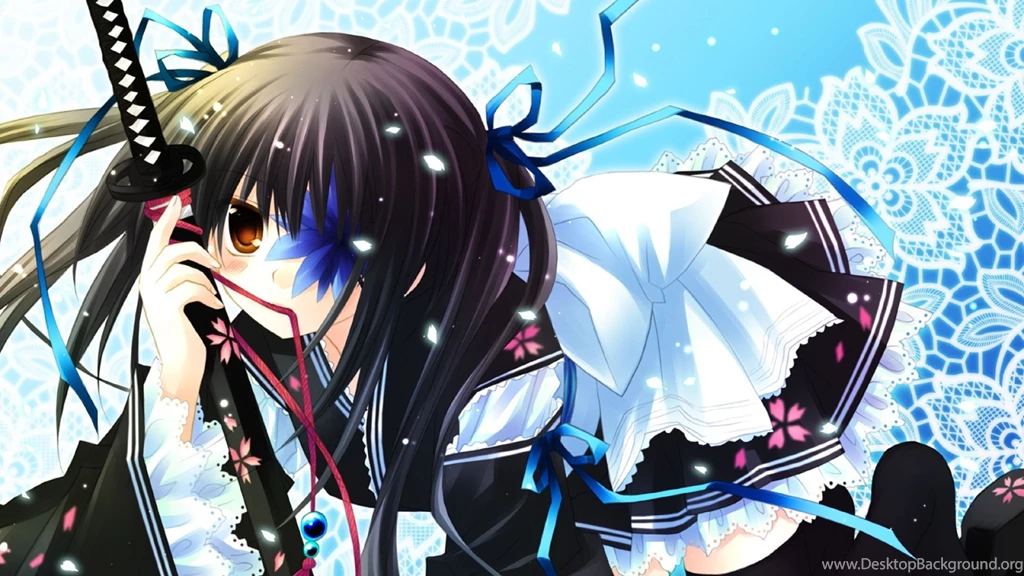 Download Wallpapers 1920x1080 Anime, Girl, Sword, Posture, Dressing ...
