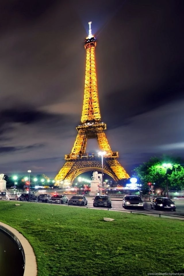 640x960 Wallpaper France, Paris, Eiffel Tower, Light, Night, Hdr