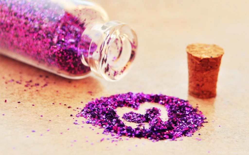 Glitter Heart Bottle Cork Purple Love HD Wallpapers WallpapersMe