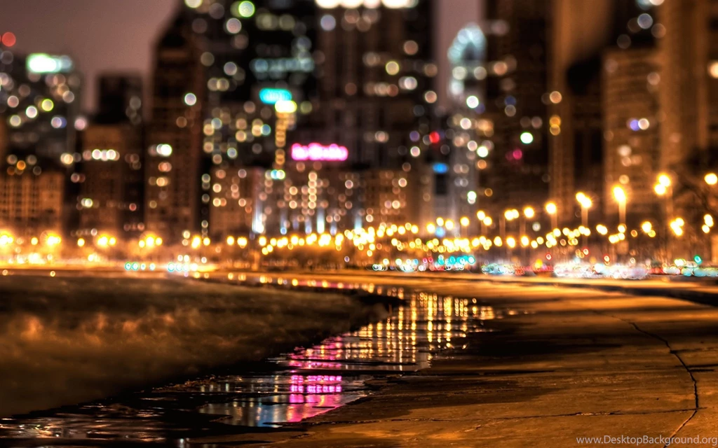 City Street At Night Wallpaper.