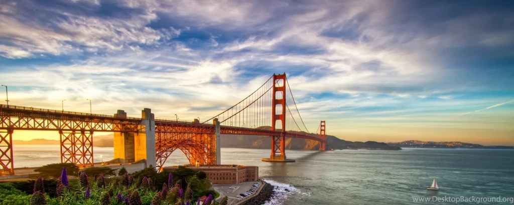 Download Wallpapers 2560x1024 Golden Gate Bridge, Sunset, San ...