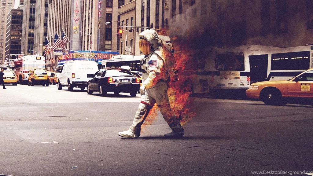 Astronaut On Fire Pics About Space