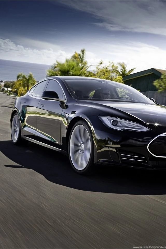 640x960 2012 Tesla Model S Black Motion Iphone 4 Wallpapers