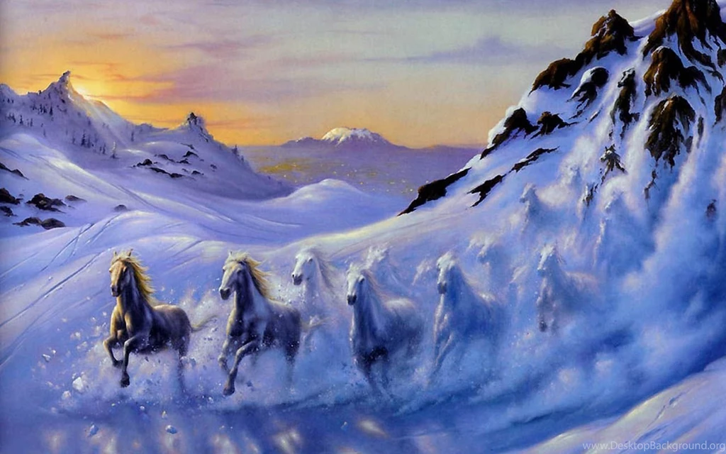 Horses Wallpapers » Blog Archive » Horses Fantasy Snow Mountain ...