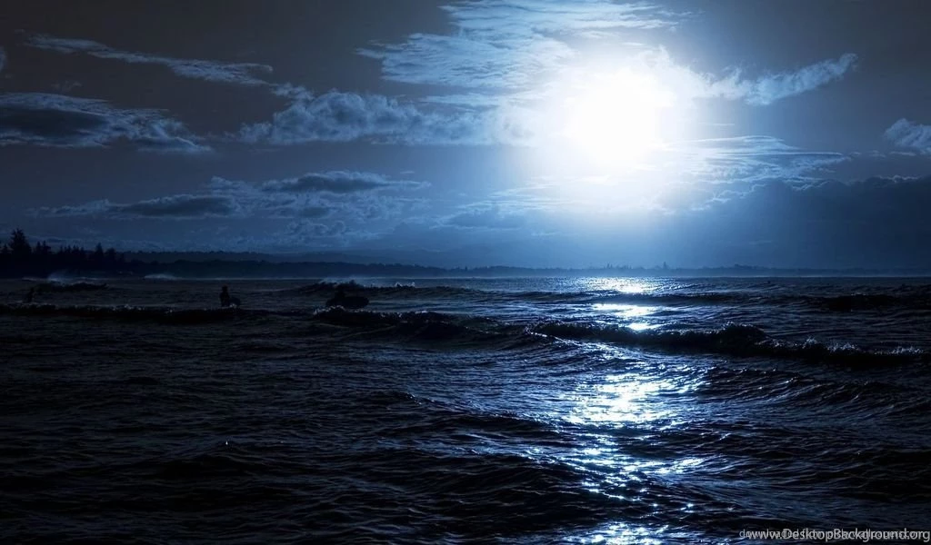 Download 1024x600 Deep Blue Water In Evening Wallpapers