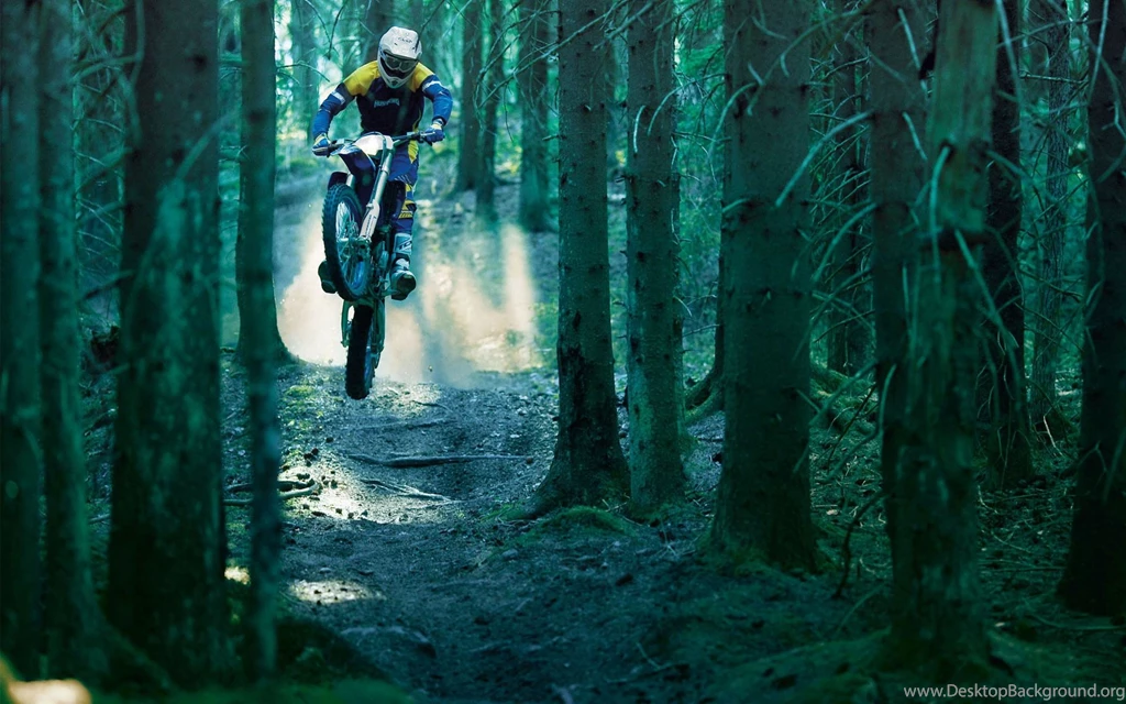 Download Wallpapers 3840x2400 Motorcycle, Racer, Wood, Jump ...