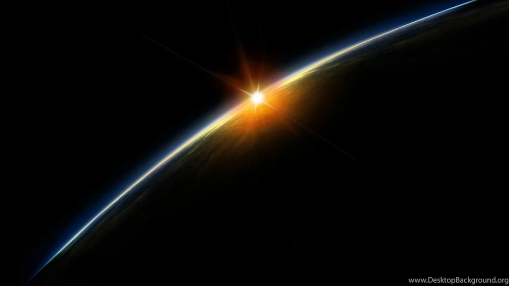1366x768 Sunrise From Space Desktop PC And Mac Wallpapers