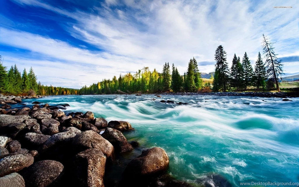 Beautiful Rapid Blue River Wallpapers