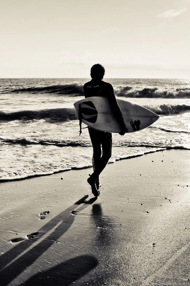 Download Wallpapers 640x960 Board, Sand, Surf, sea, Surfing ...