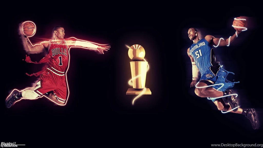 Sports Slam Dunk Nba Basketball Derrick Rose Chicago Bulls ...