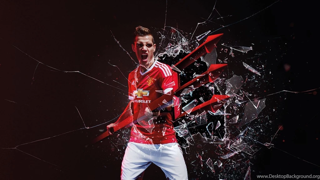 Morgan Schneiderlin 2015 2016 Manchester United Adidas Home Kit ...