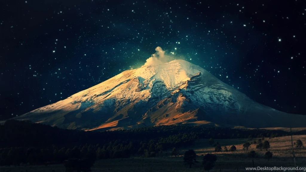 1920x1080 Snowy Mountain Starry Sky Desktop PC And Mac Wallpapers