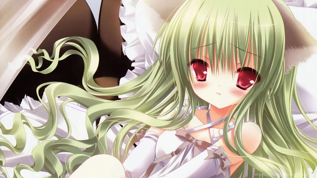 Download Wallpapers 1920x1080 Anime, Girl, Hair, Green, Eyes Full ...