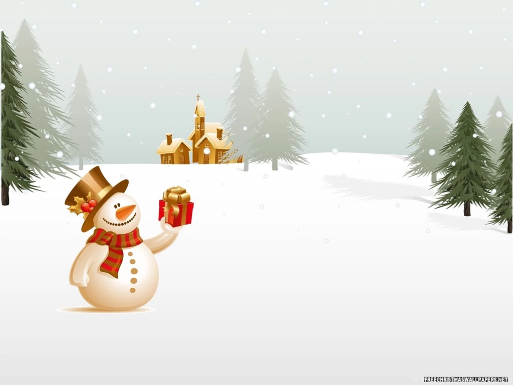 Village Christmas Snowman Wallpapers