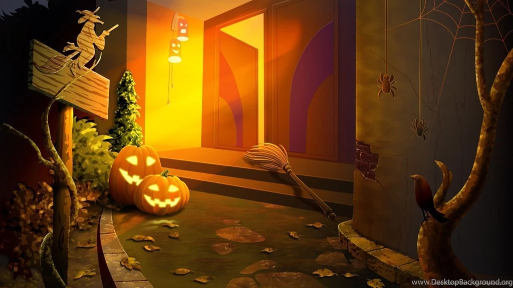 Download 1366x768 Halloween Entrance Wallpapers