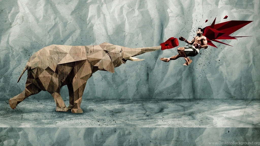 Digital Art Elephants Boxing Gloves Wallpapers
