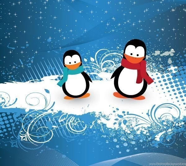 Penguin And Floral Backgrounds Backgrounds Vector Free Download