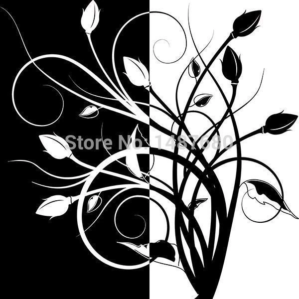 Any Size Abstract Black And White Pattern Large Mural Wallpapers ...