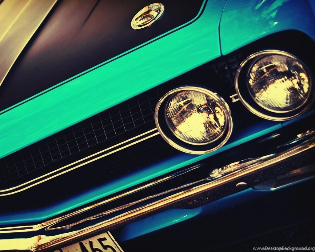 Download 1280x1024 Blue Vintage Muscle Car Wallpapers