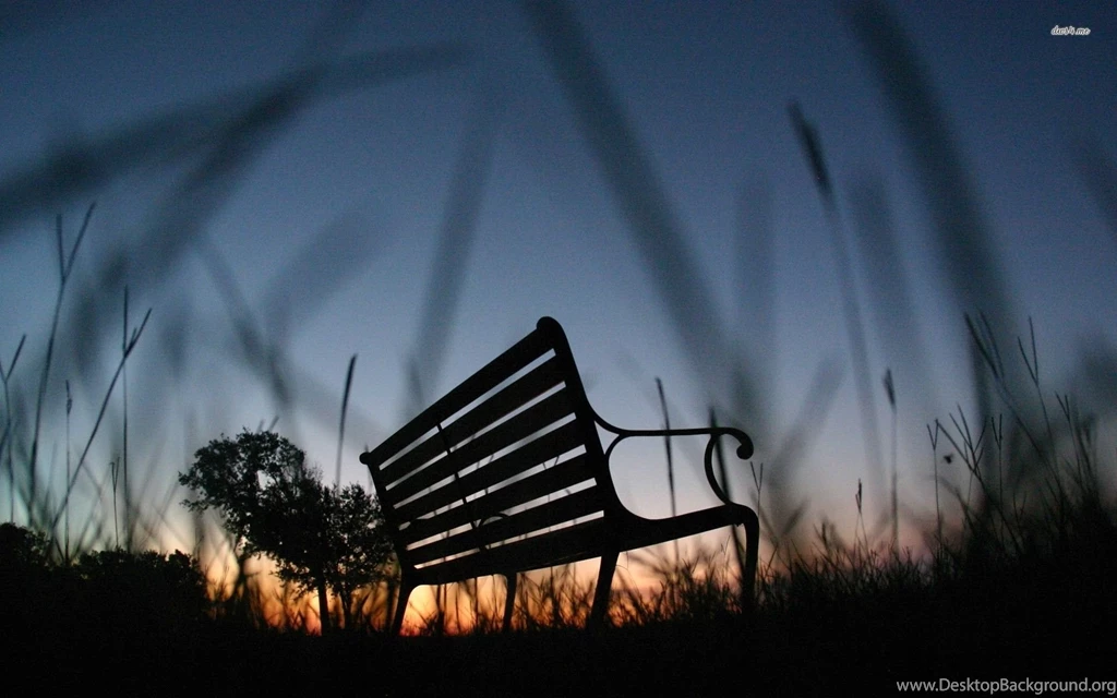 Bench Silhouette In The Evening Wallpapers Photography Wallpapers ...